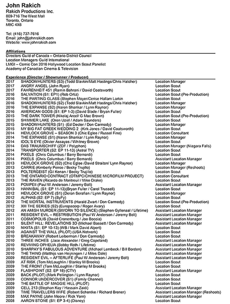 Professional Background Overview - John Rakich
